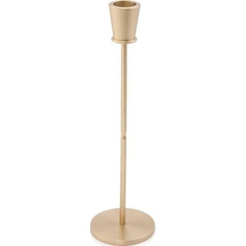 Lukrea Brass Long Taper Candleholder Doha Small Size