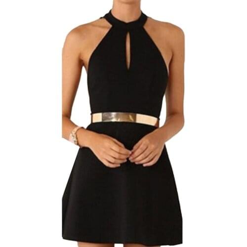 Summer Dress Women O-neck Halter Sleeveless Backless Lace Mini Backless Dress Streetwear Womens Clothing Mini Sexy Dress