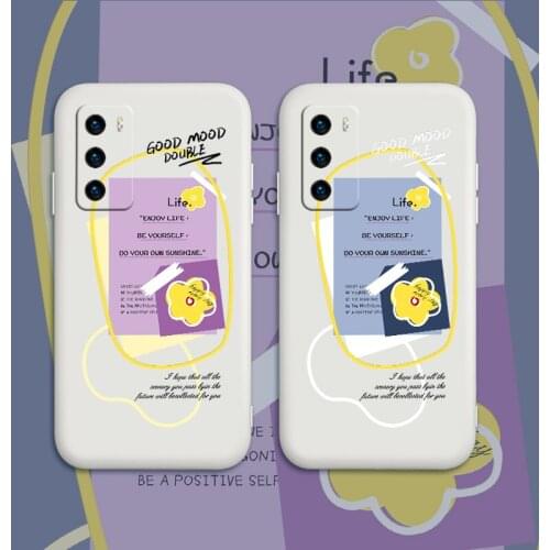 Minimalism Phone Case For Huawei P40 P40Lite P30 P20 Mate 40 40Pro 30 20 Pro Lite P Smart 2021 Y7a Liquid Silicone Cover