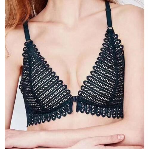 Fashion Sexy Women Front Closure Lace Bra Push Up Seamless Triangle Cup Bra Top Lingerie Femalea Bralette Underwear Bras