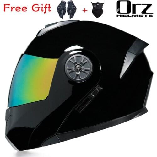 High Quality DOT Certification Flip Up Motorcycle Helmet Double Lens Full Face Helmet Racing Moto Cascos Capacete Kask