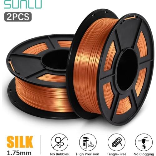 SUNLU 1.75 PLA Filament SILK Texture For 3D Printer SILK PLA 3D Filament 2 Rolls/set Good Toughness Materials