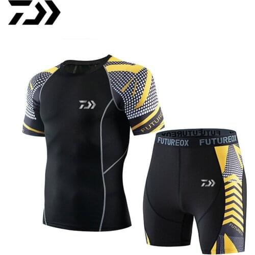 New Men Autumn Sports Fitness Training Clothes Daiwa Fishing Quick-drying Tights Outdoor Sea Fishing Breathable Clothing