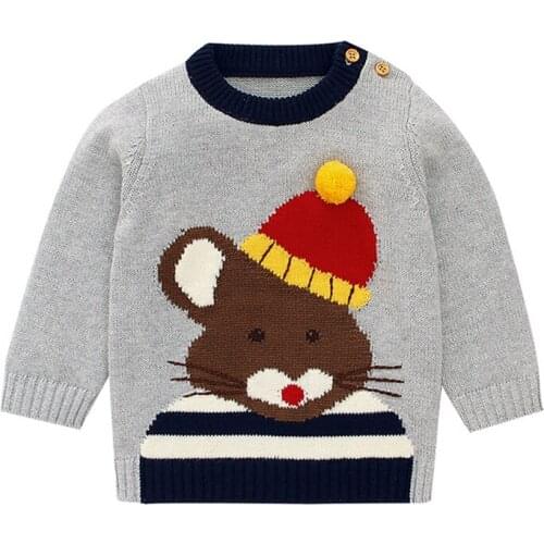 Baby Boys Winter Autumn Cartoon Pullover Knit Sweaters Toddler Baby Costume Baby Girls Boys Sweaters Clothes Knit Tops
