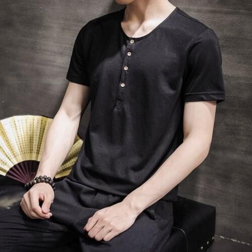 Simple creative design line solid color cotton T Shirts Mens New Arrival Style Short Sleeve Men t-shirt T shirt Mens O-neck Sl