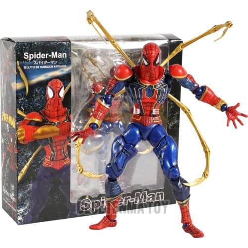 Revoltech Series The Avengers Endgame spiderman figure Toy Spider Man: Far From Home Iron Spider Man Figure PVC Toys