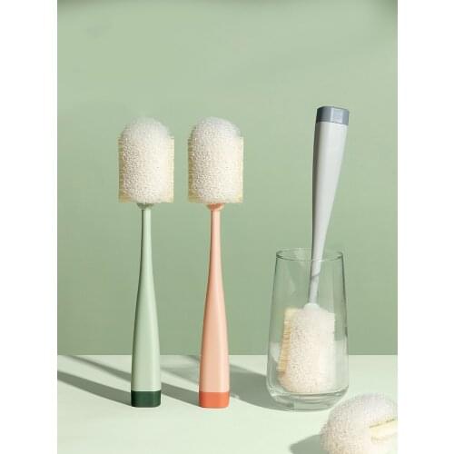 Loofah Cup Brush Water Cup Cleaning Long-Handled Baby Bottle Small Brush No Dead Corners Tea Stain Sponge