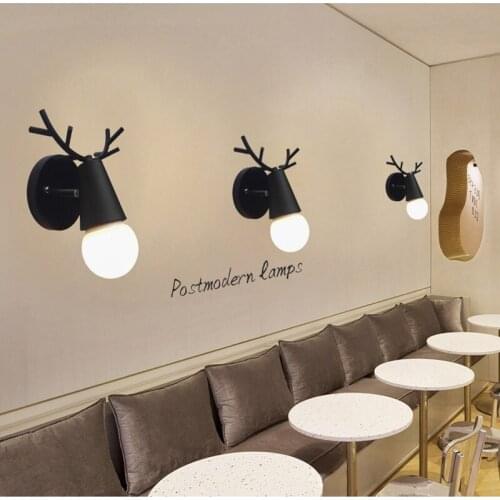 Nordic solid wood LED wall lamp modern minimalist art bedside lamp wooden indoor staircase revolving walkway lamp lighting