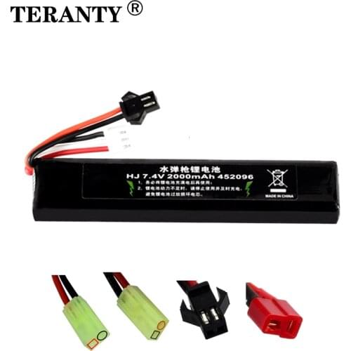 TREANTY Water Gun Lipo Battery 2S 7.4V 2000mAh battery for AKKU Mini Airsoft BB Air Pistol Electric Toys guns RC Parts 452096