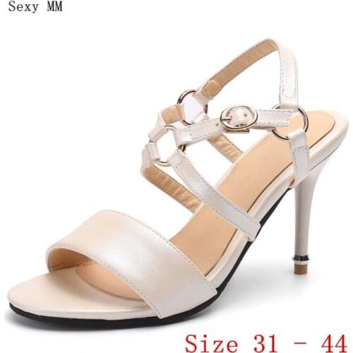 Women Gladiator Sandals High Heels Peep Toe Pumps Summer Shoes Woman High Heel Sandals Small Plus Size 31 32 33 - 40 41 42 43