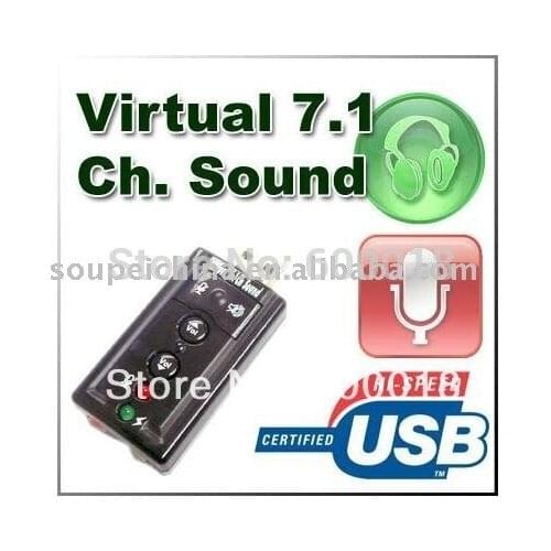 USB Mic/Speaker 7.1 Channel 3D Audio Sound Card Adapter 10pcs/lot