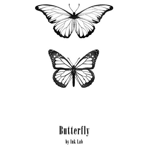 42MM×19MM butterfly tattoo stickers waterproof men and women long lasting dark gothic clavicle line