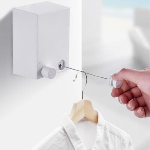 Retractable Indoor and Outdoor Clothes Wall Hanger Invisible Clothesline Wire Rope Magic Drying Rack Balcony Bathroom