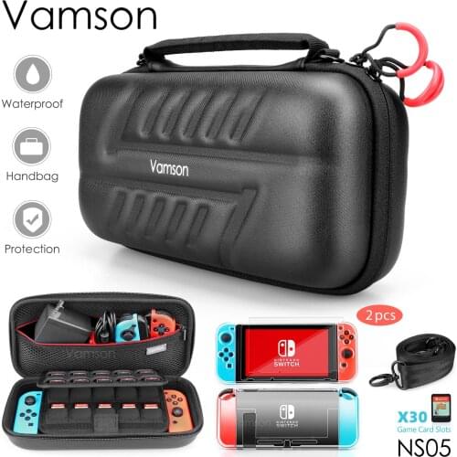 Vamson for Nintendo Switch Accessories Waterproof Travel Carrying Bag Screen Protective Cover for Nintendo Switch Case NS05