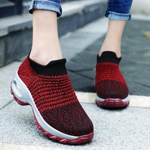 Spring New 2021 Women Casual Shoes Autumn Flat Shoes Platform Denis Women Breathable Mesh Socks sneakers Size42 Zapatos De Mujer