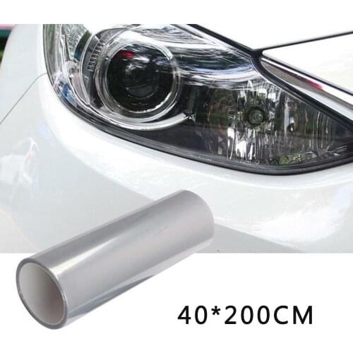 1 Roll 40X200Cm Car Headlight Protective Film Car Light Transparent Protector Film Vinyl Wrap UV For Tail/ Brake/Fog Light