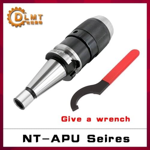 1PC NT APU Series tool holder NT30 NT40 APU13 APU16 Self-tightening chuck handle and Give a wrench for connecting drill chuck