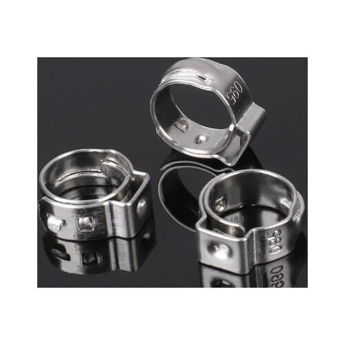 19.4-22.6 mm Pinch Clamps Stepless Single Ear Tight-Seal Vibration-Resistant for Firm Hose and Tube 304 Stainless Steel Pack 25