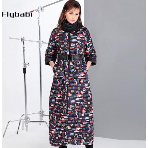 2018 winter new down jacket female long section thick over knee double-sided down jacket on both sides wearing duck down jacket
