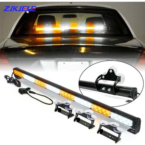 32LED Traffic Advisor Strobe Emergency Warning Light Bar Hazard Windshield Safety Flash with Cigar Lighter for Car Truck Vehicle