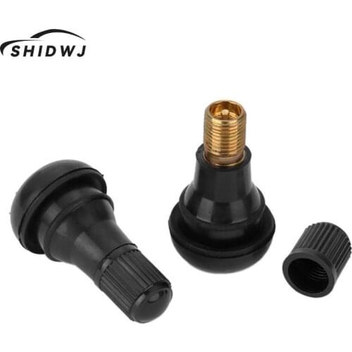 4PCs/set Universal Valve Stems With Dust Caps Tyre Rubber Valves Car Chrome Tubeless Car Wheel Snap-in Tire