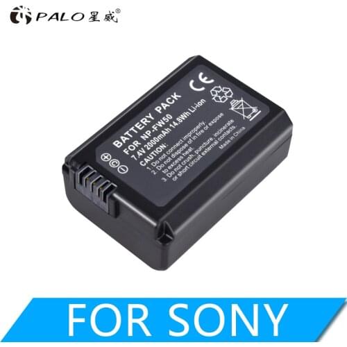 PALO 1-6PCS 2000mAh NP-FW50 NP FW50 Battery for Sony Alpha 7 a7II NEX-7 NEX-5N NEX-5R NEX-F3 NEX-3D Alpha a5000 a6000 DSC-RX10