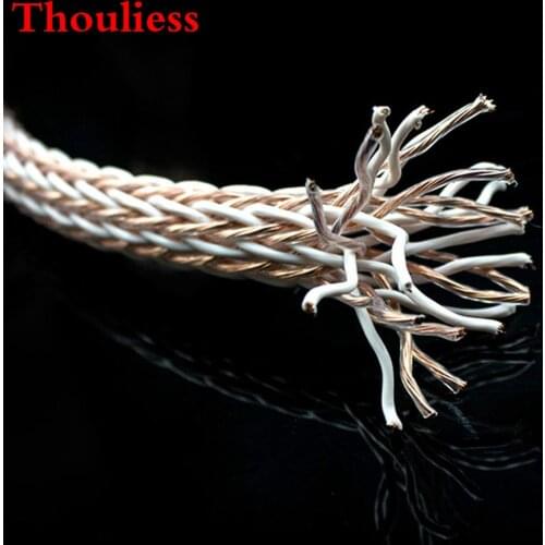 Thouliess HIFI 24 Strands Speaker Cable Hi-end Pure OCC DIY Speaker Amplifier CD DVD Player Turntable Speaker Wire Cord