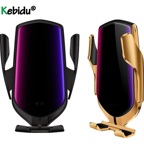 Toch Sensing Automatic Clamping Wireless Car Charger 10W Infrared Induction Qi Type C Wireless Charger Black Car Phone Holder B9