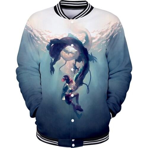 Baseball uniform Spirited Away 3D Print Sweatshirt Hoodies Cosplay Unisex Jacket Baseball Uniform Brand Clothing Outerwear