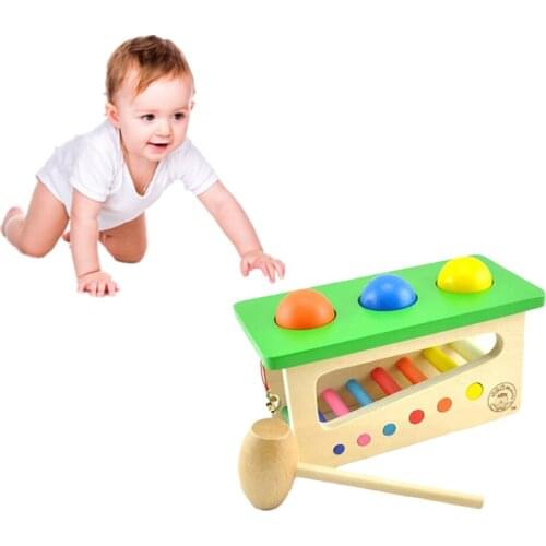 Baby Wooden Toys Hammer Knocking Ball Game Toy Musical Toys Instrument Gift Sound Maker Early Educational Toys For Kids