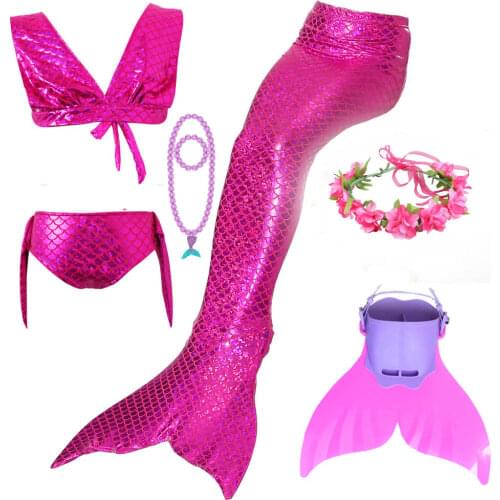 Swimmable Children Mermaid Tails With Monofin Fin Bikinis Set Girls Kids Swimsuit Mermaid Tail Cosplay Costume for Girl Swimming