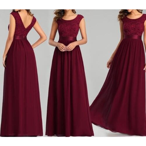 Long 2021 Ever Pretty Elegant Beading A Line Pleated Chiffon Lace Formal Dress Party Gown robe de soiree