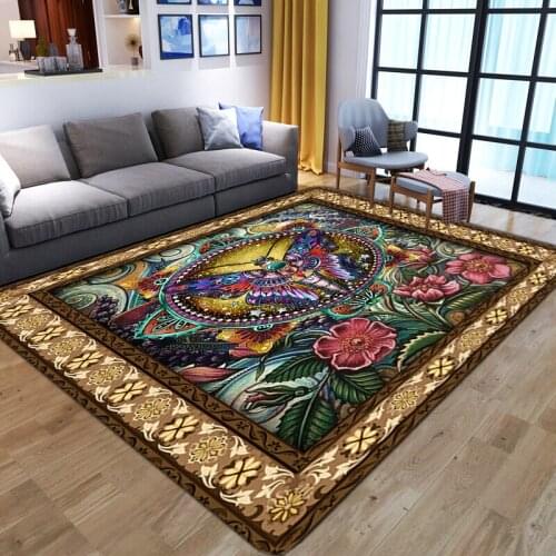 Flannel Butterfly Pattern Carpets for Living Room Bedroom Area Rugs Cartoon Kids play Non-slip Floor Mat Child Game Area Carpet