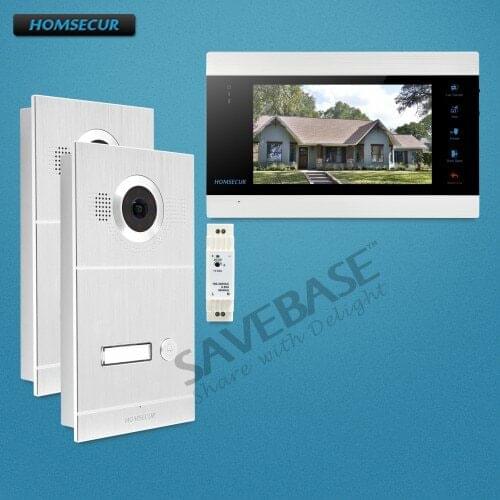 HOMSECUR 7" Video&Audio Smart Doorbell with Recording & Snapshot for House/Flat (BC121HD-1S +BM705HD-B)