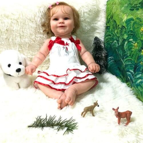 Bebes doll with 47cm newborn baby golden hair princess skirt childrens holiday gift childrens growth playmate