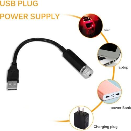 Mini LED Car Roof Star Night Lights Interior Projector Light Atmosphere Galaxy Lamp Decoration Light USB Plug