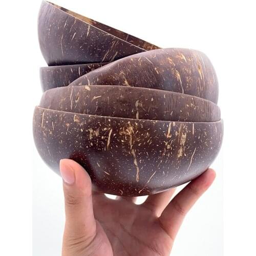 Natural Coconut Bowl Spoon Set Creative Coconut Shell Fruit Salad Noodle Rice Bowl Restaurant Kitchen Environmental Tableware