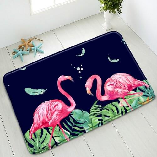 Flamingo Animals Non-Slip Bath Mat Indoor Home Carpet Bedroom Kitchen Doormat Welcome Mats Washable Foot Pads Absorbent Rug Deco