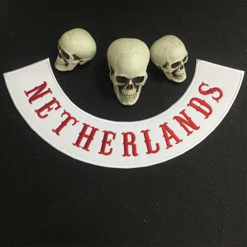 NETHERLANDS Biker patch for Jacket backing Holland punk motorcycle embroidery skeleton biker badge skull patch Garment Accessory