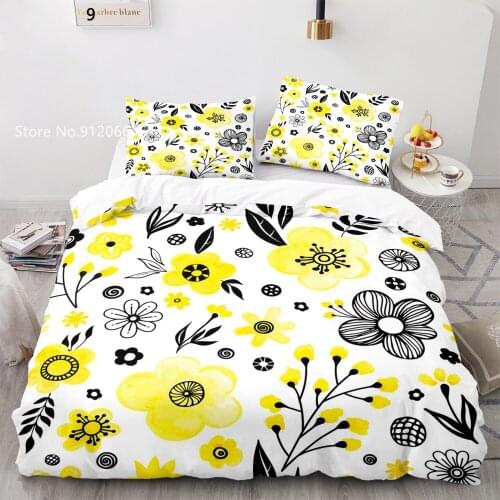 Nordic Duvet Cover 3D Print Colorful Sun Flower Bedding Set Rainbow Geometric Bed Cover Set Home Textile Bedspread 2/3 Pcs
