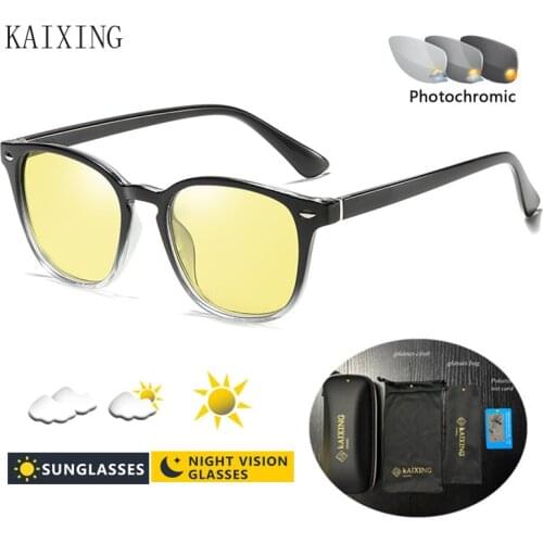 KAIXING Brand Hd Polarized Smart Photochromic Sunglasses Men Women Yellow Lens Day and Night Vision Glasses for Driving HC-001