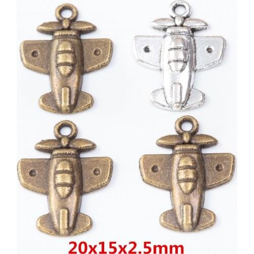 70 pieces of retro metal zinc alloy aircraft pendant for DIY handmade jewelry necklace making 7632