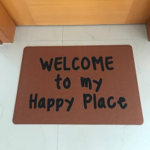 Rubber Doormat Entrance Floor Mat Welcome To My Happy Place Funny Door Mat Indoor Outdoor Welcome Mat
