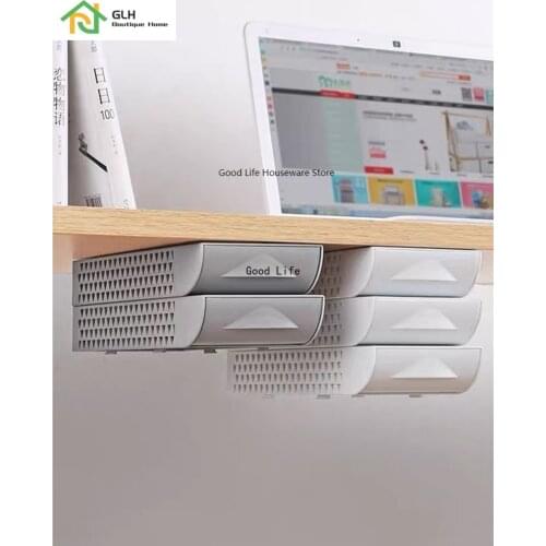 Stackable Hidden Office Drawer Organizer Under Desk Pen Holder Home Office Stationery Box Space Save