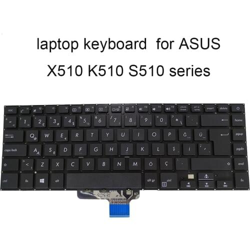 Replacement keyboards X510 Backlight keyboard for ASUS VIVOBOOK X510Q QA R520UA TR Turkey black KB 0KNB0 412BTU00 4626TU00 real
