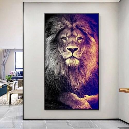 Modern Style Wild Animal Lion Canvas Painting Wall Art Nordic Posters and Prints Wall Pictures for Living Bedroom Decoration