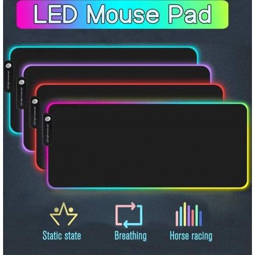 LED Colorful Large Mouse Pad Gamer Pads RGB Lighting Thicken 7 Color Computer Gaming Mousepad Keypad Big Mat For PC Laptop