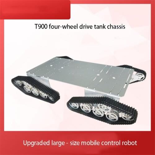 T900 Four-Wheel Drive Metal Tank Chassis Plastic Crawler Smart Car Mobile Phone App Small Program Control