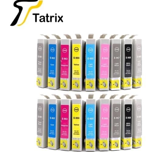 Tatrix Compatible for Epson T0961 T0962 T0963 T0964 T0965 T0966 T0967 T0968 T0969 Ink Cartridge suit for Epson Photo R2880
