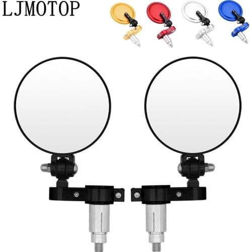 Universal Motorcycle Mirrors 3 Inch Round Folding Bar End Side Mirror for Kawasaki GTR1400 ZX14R Z1000SX H2R KLZ1000 Versys Z400